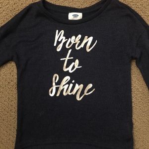 Old Navy girls “born to shine” long sleeve blouse
